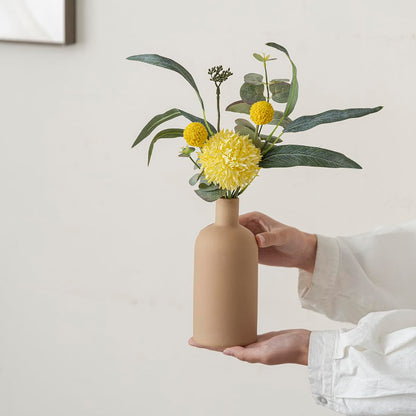 Decorative Ceramic Vase Set, 4-Piece Neutral Tones, Modern Boho Design for Living Room, Entryway, Mantel (Neutral Earth Tone set 4)