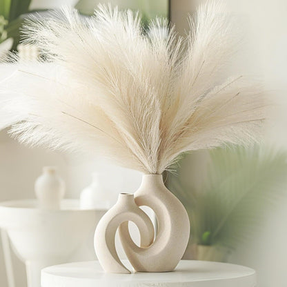 Set of 2 Hollow Ceramic Vases, Modern Nordic Decorative Vase for Home Decor